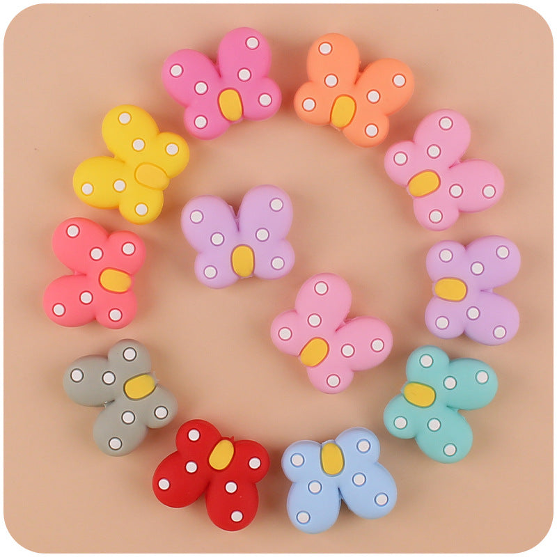 Wholesale 3pcs 28MM Cartoon Silicone Butterfly Beads
